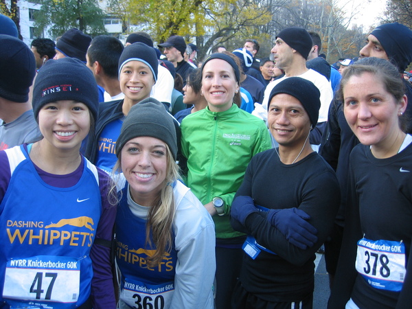 At the start. It was COLD and windy.