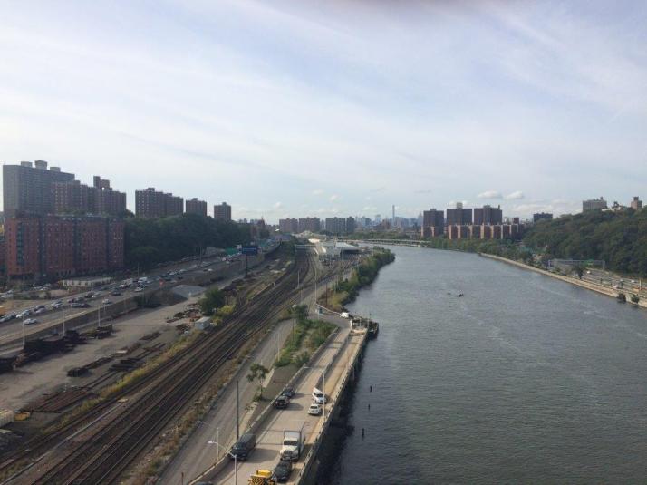 View from the top, the city in the distance