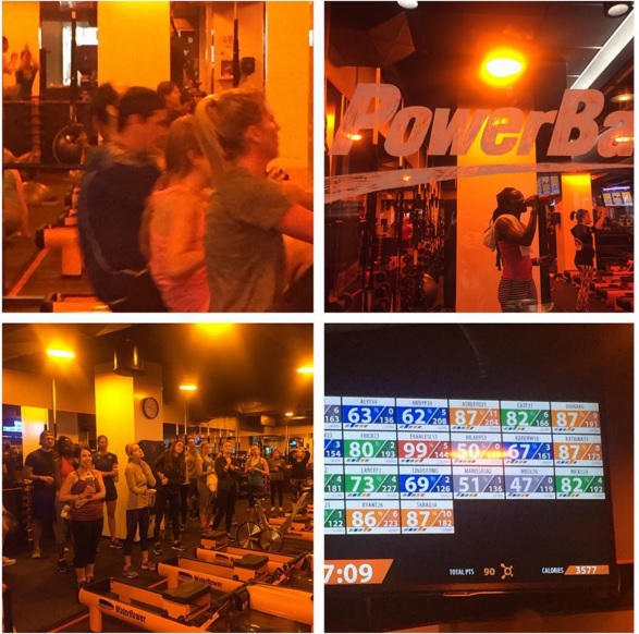 And this shot if from Orange Theory's Instagram. See me rowing?? A MESS about to drown.